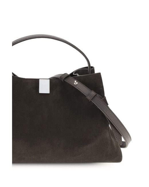 Yuzefi Black Shoulder Bag Gyoza Suede