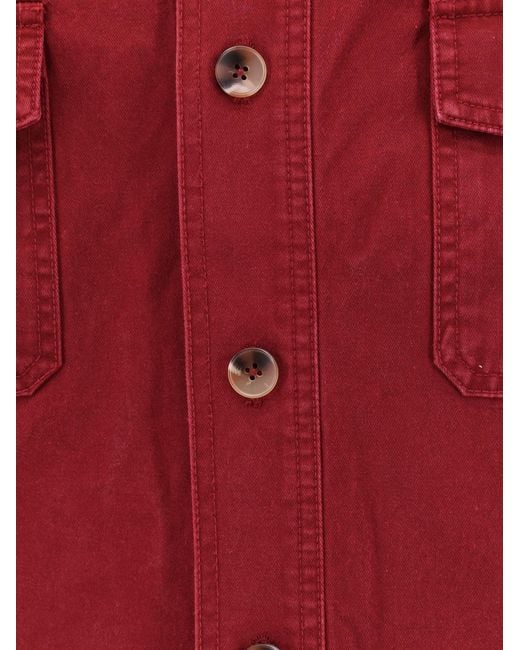 TONYWACK Red Oversize Cotton Shirt for men