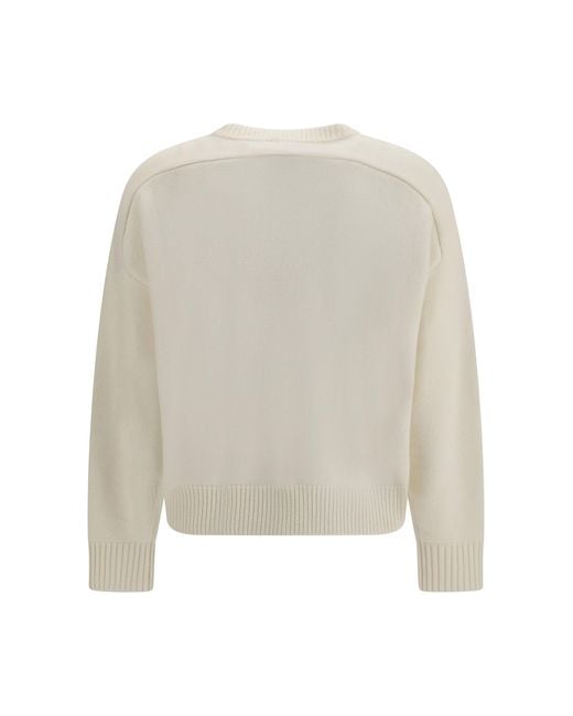 Loulou de Saison White Breha Wool Cashmere Sweater Ivory