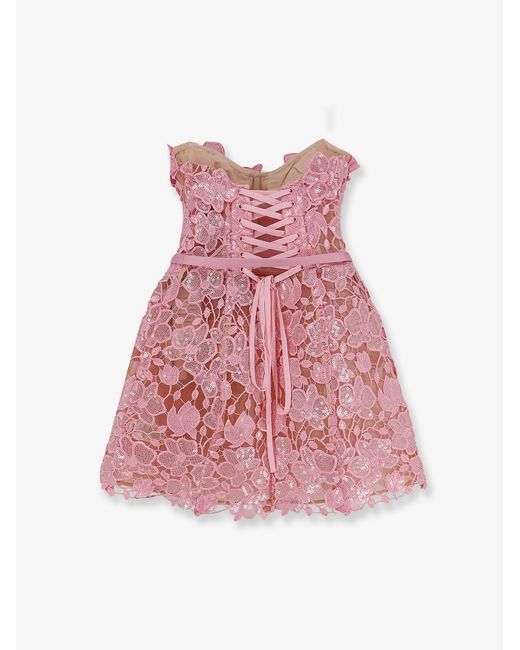 retroféte Pink Novalie Mini Dress With Satin Belt