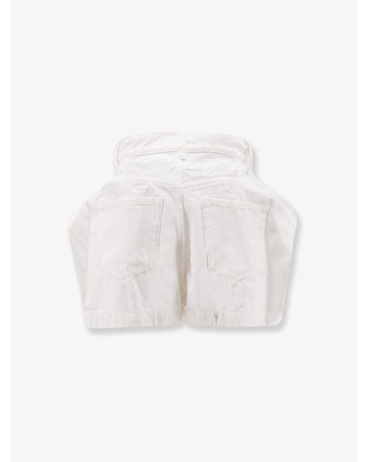 Sacai White Cotton Shorts