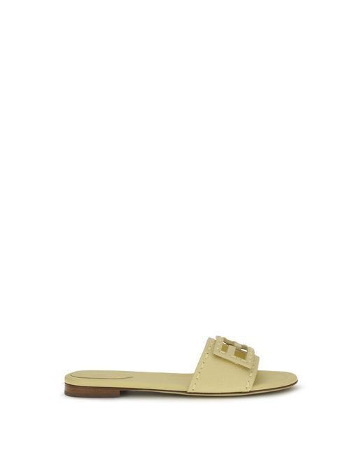 Fendi Metallic Baguette Sandals