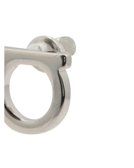 Ferragamo White "Gancini" Earrings