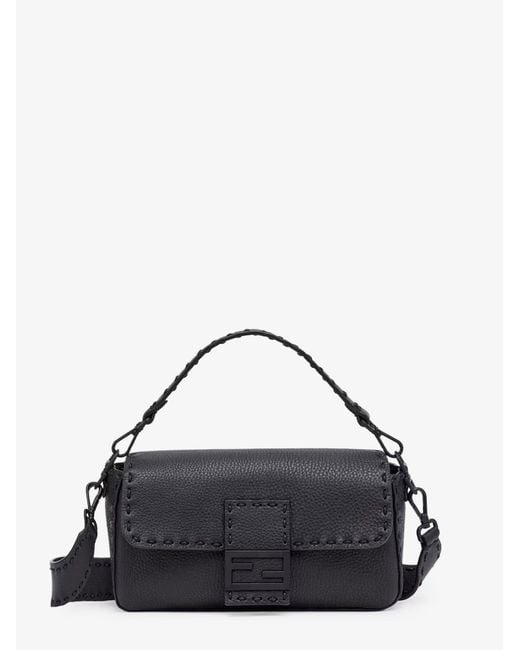 Fendi Black Baguette Leather Belt Bag for men