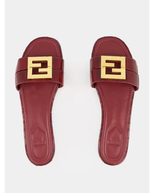 Fendi Red Ffold" Sandals