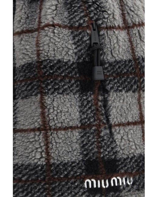 Miu Miu Black Check Mini Skirt