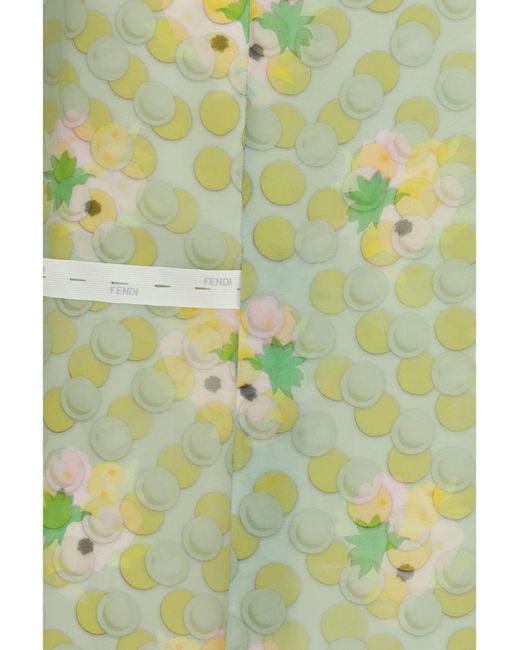Fendi Green Bouquet Organza Skirt