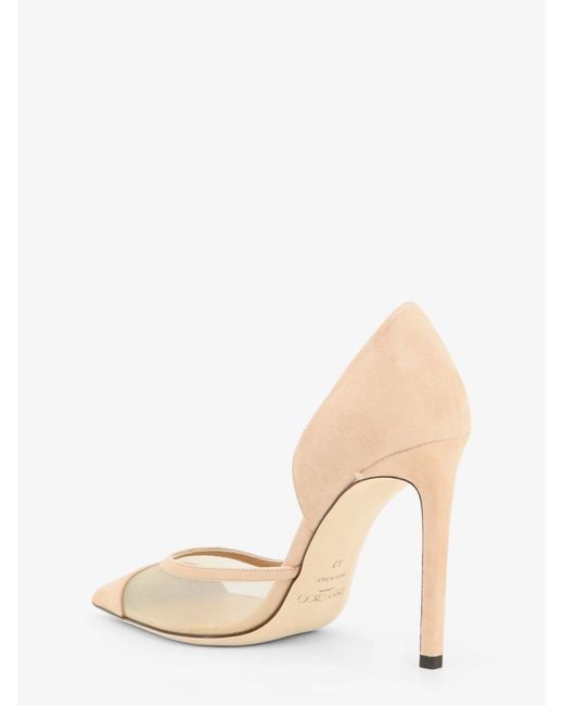 Jimmy Choo Natural Brigitte Voile And Suede Décolleté