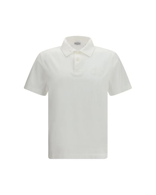 Burberry White Jwear Cotton Piqué Polo Shirt for men