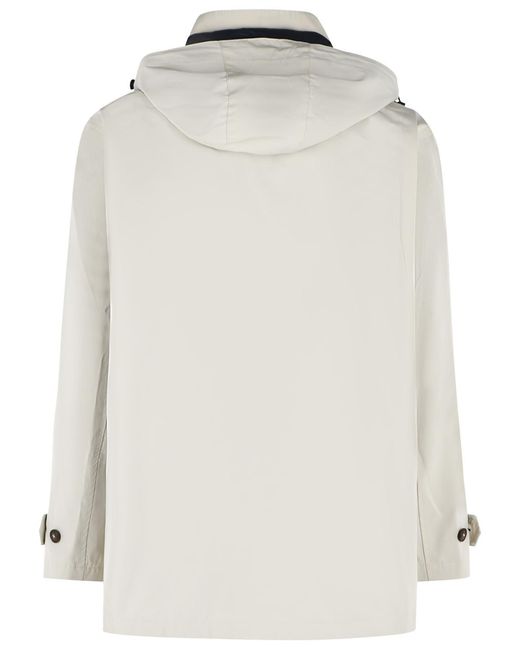 Fay White 'Morning' Microfaille Parka for men