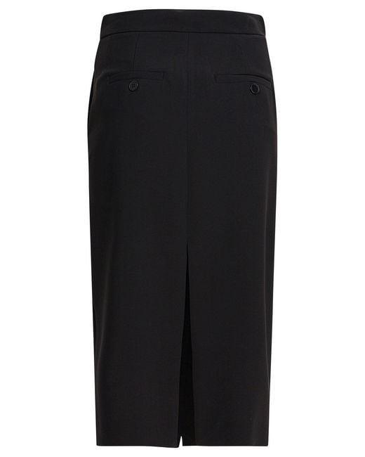 Semler Black Midi Skirt With Double Slit Skirts
