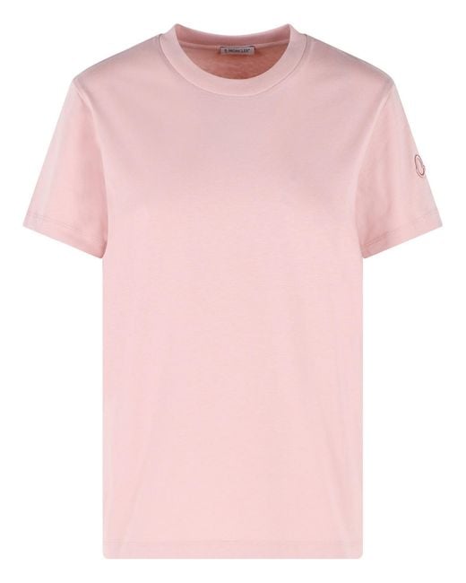 Moncler Pink Cotton T-Shirt