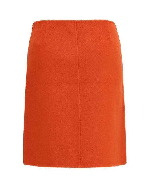 P.A.R.O.S.H. Orange P.A.R.O..H. Wool Mini Skirt