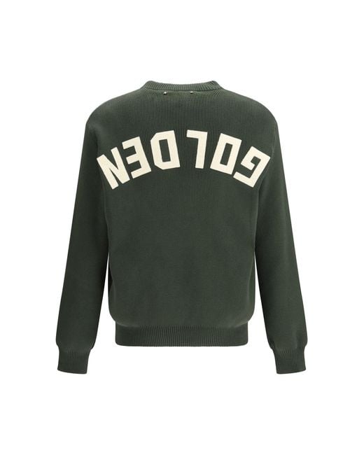 Golden Goose Deluxe Brand Green Ribbed-Knit Sweater for men