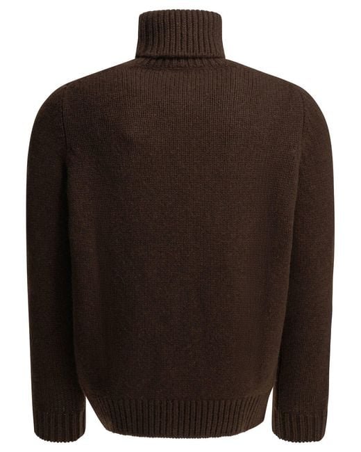 Altum Brown Cashmere Turtleneck Sweater for men