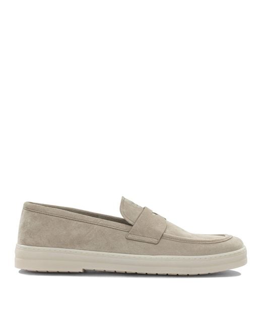 Prada Gray Suede Moccasins for men