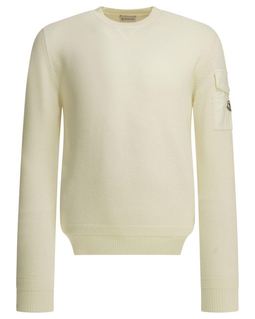 Moncler Natural Crew-Neck Sweater for men
