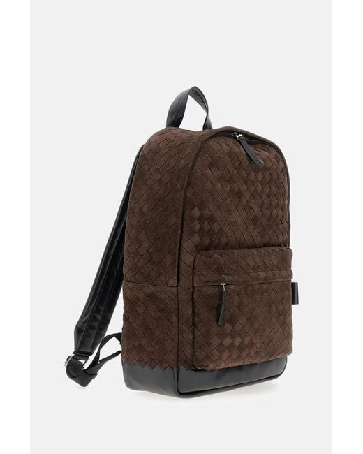Bottega Veneta Brown Leather Backpack Intrecciato for men