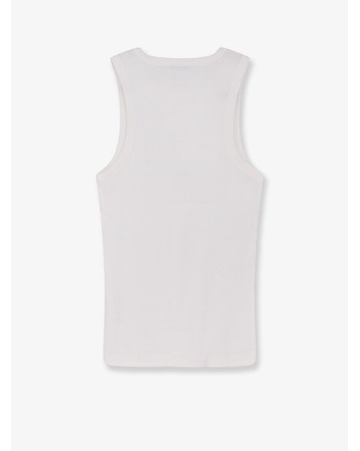 Entire studios White Ribbed Cotton Tank Top