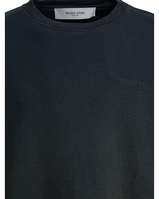 Golden Goose Deluxe Brand Black Vintage Effect Crewneck Sweatshirt for men