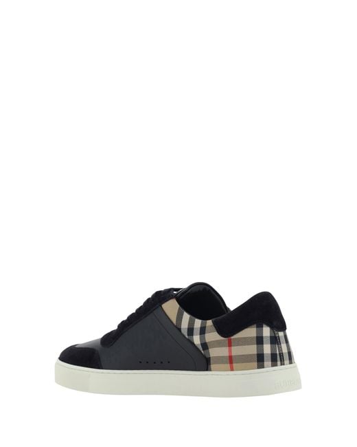 Burberry Blue Stevie Suede Leather Sneakers for men