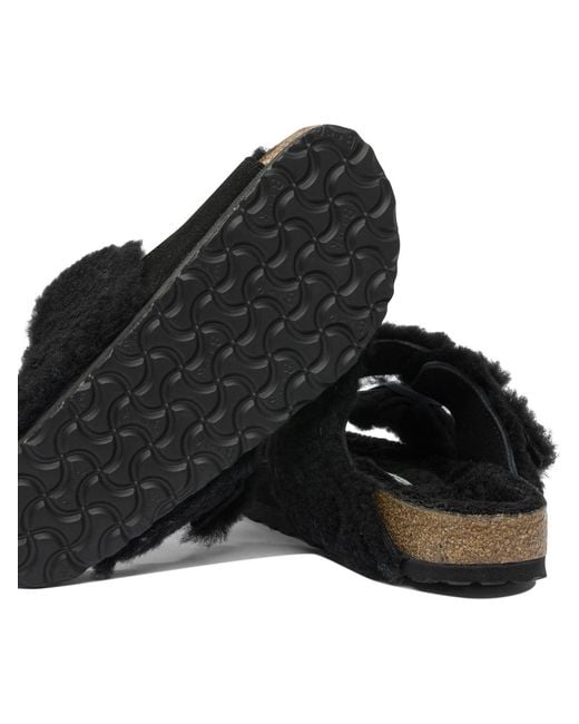 Birkenstock Multicolor "Arizona" Split Shearl Teddy Suede Leather Slippers