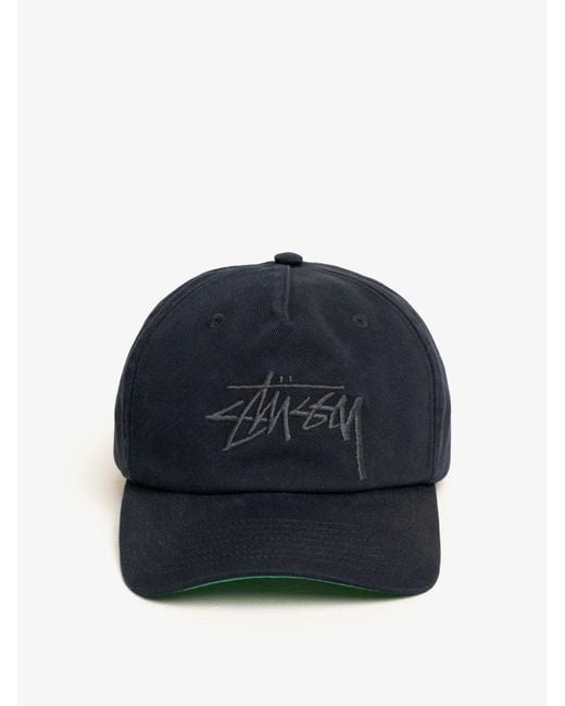Stussy Blue Big Stock Mid Depth Cap for men