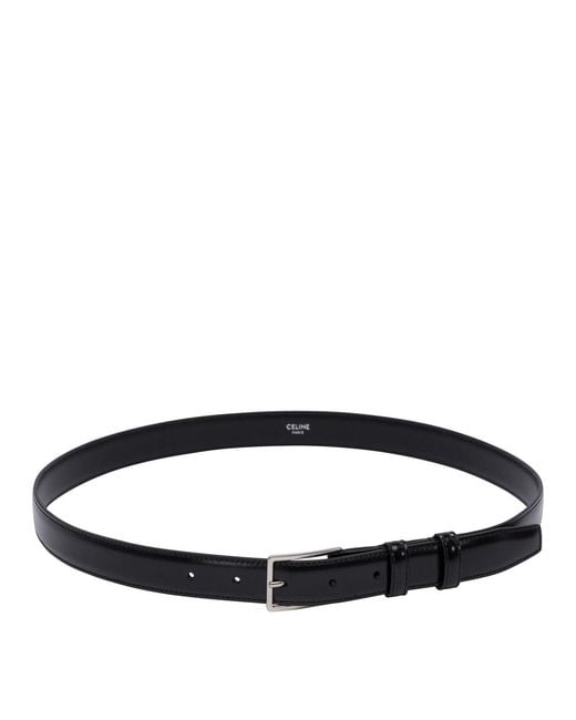 Céline Black Bc-17 Bull Leather Belt for men