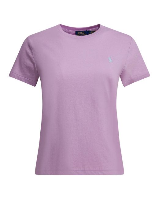 Polo Ralph Lauren Purple Cotton Crewneck T-Shirt