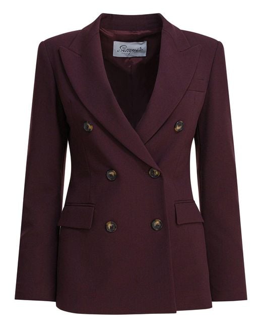 Semler Purple Balzer Double-Breasted Jackets And Coats Bordeaux