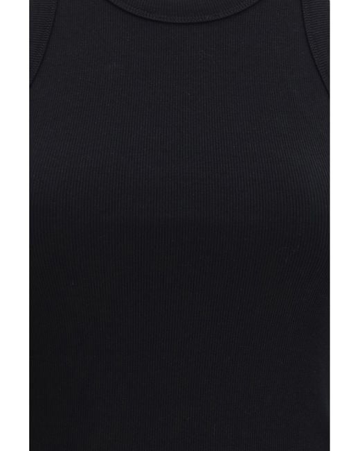 Totême Black Ribbed Cotton Tank Top