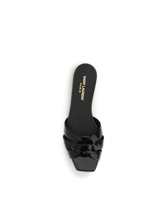 Saint Laurent White Tribute Patent Leather Sandals