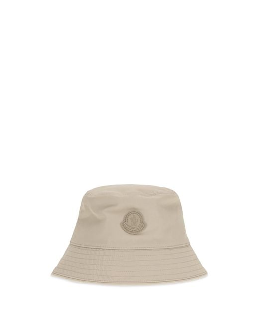 Moncler White Cotton And Nylon Bucket Hat for men