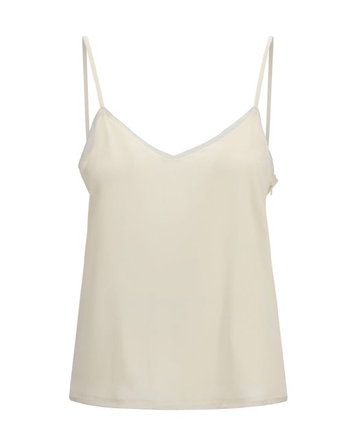 Fabiana Filippi Natural Spaghetti Strap Top Filo Diamante