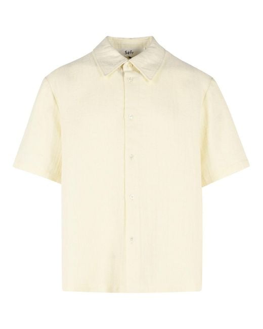 Séfr Natural 'Dayot' Ecru Cotton And Linen Shirt for men