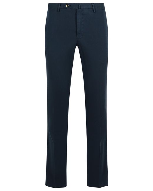 Men's Blue Superslim Cotton Trousers