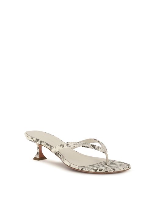 AMINA MUADDI White Snake-Print Juliette Thong Sandals