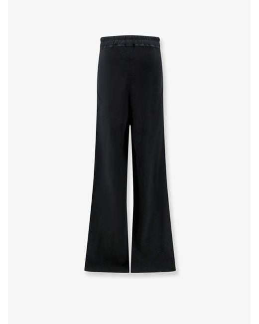 Rick Owens Black Bias Viscose And Silk Trousers