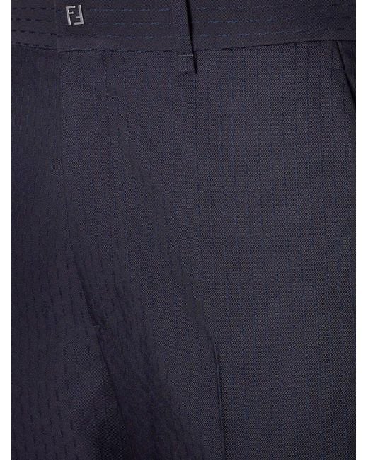 Fendi Blue Rtw Lana Cotone for men