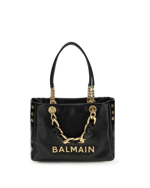 Balmain Black Small 1945 Soft Shoulder Bag