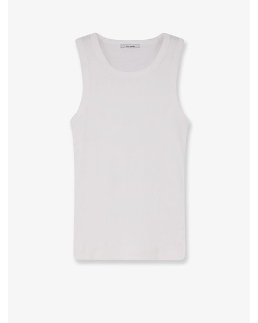 Entire studios White Ribbed Cotton Tank Top