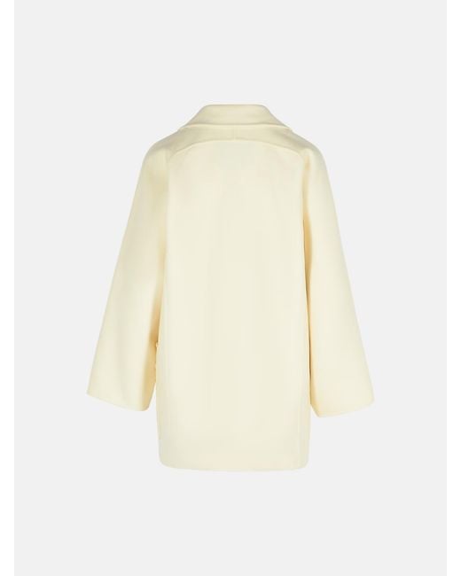 Max Mara Natural 'Teddy Crop' Wool Blend Coat
