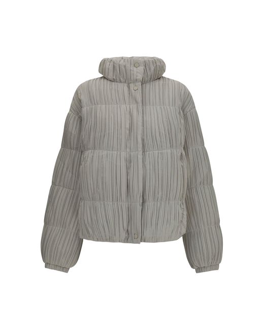 GONGDID DESIGN Gray Reversible High-Neck Puffer Jacket