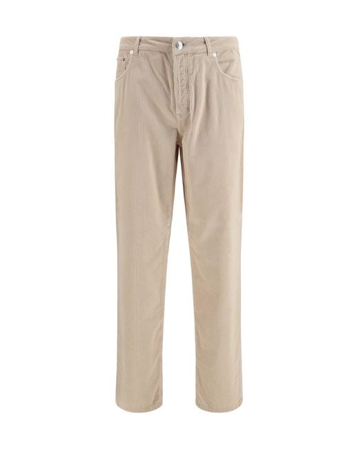 Brunello Cucinelli Natural Corduroy Pants