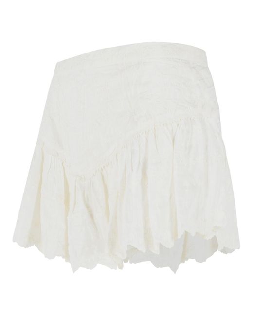 Isabel Marant White 'Zoelia' Shorts With Embroideries