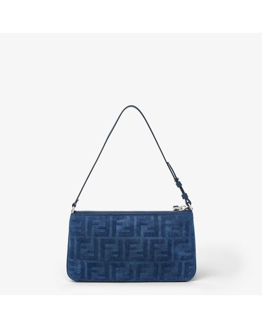 Fendi Blue "Baguette" Mini Pouch