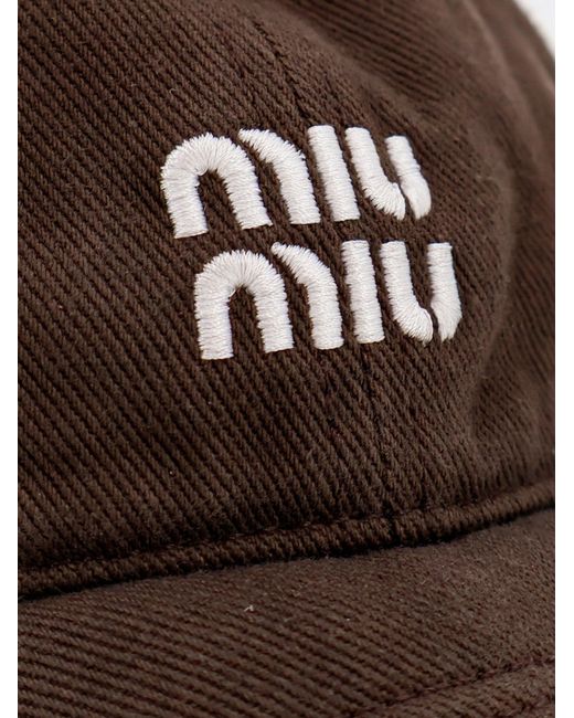Miu Miu Brown Cotton Hat