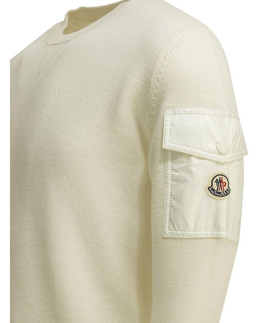 Moncler Natural Crew-Neck Sweater for men