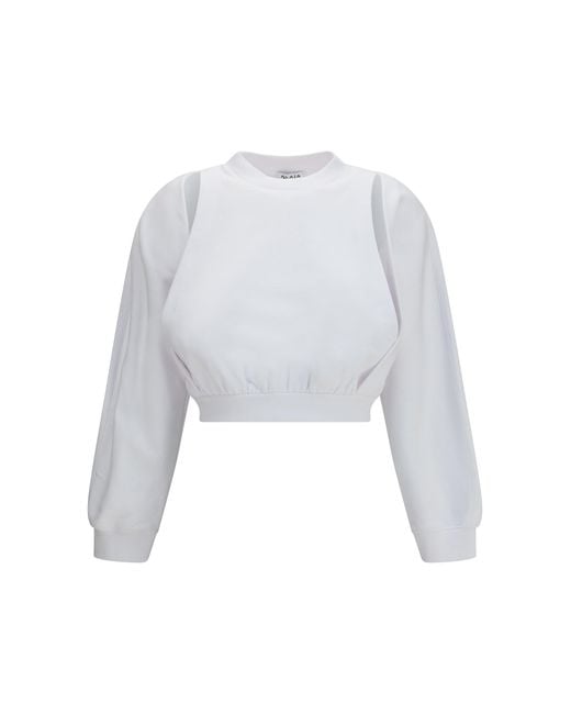 Women's White Alaïa Crewneck Sweatshirt