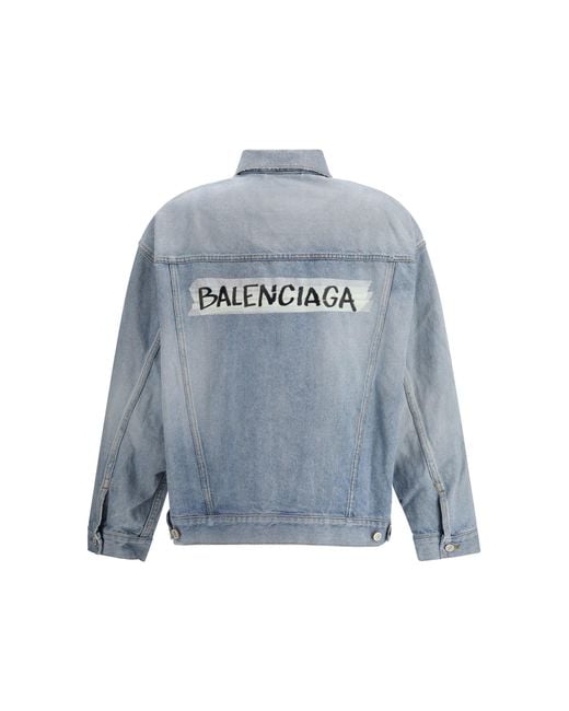 Balenciaga Blue Regular-Fit Denim Jacket